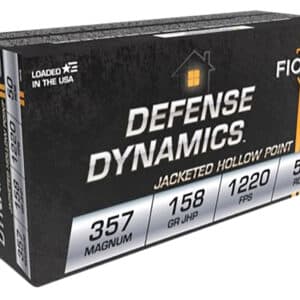 Fiocchi 357B Defense Dynamics 357Mag 158gr Jacketed Hollow Point 50 Per Box/20 Case
