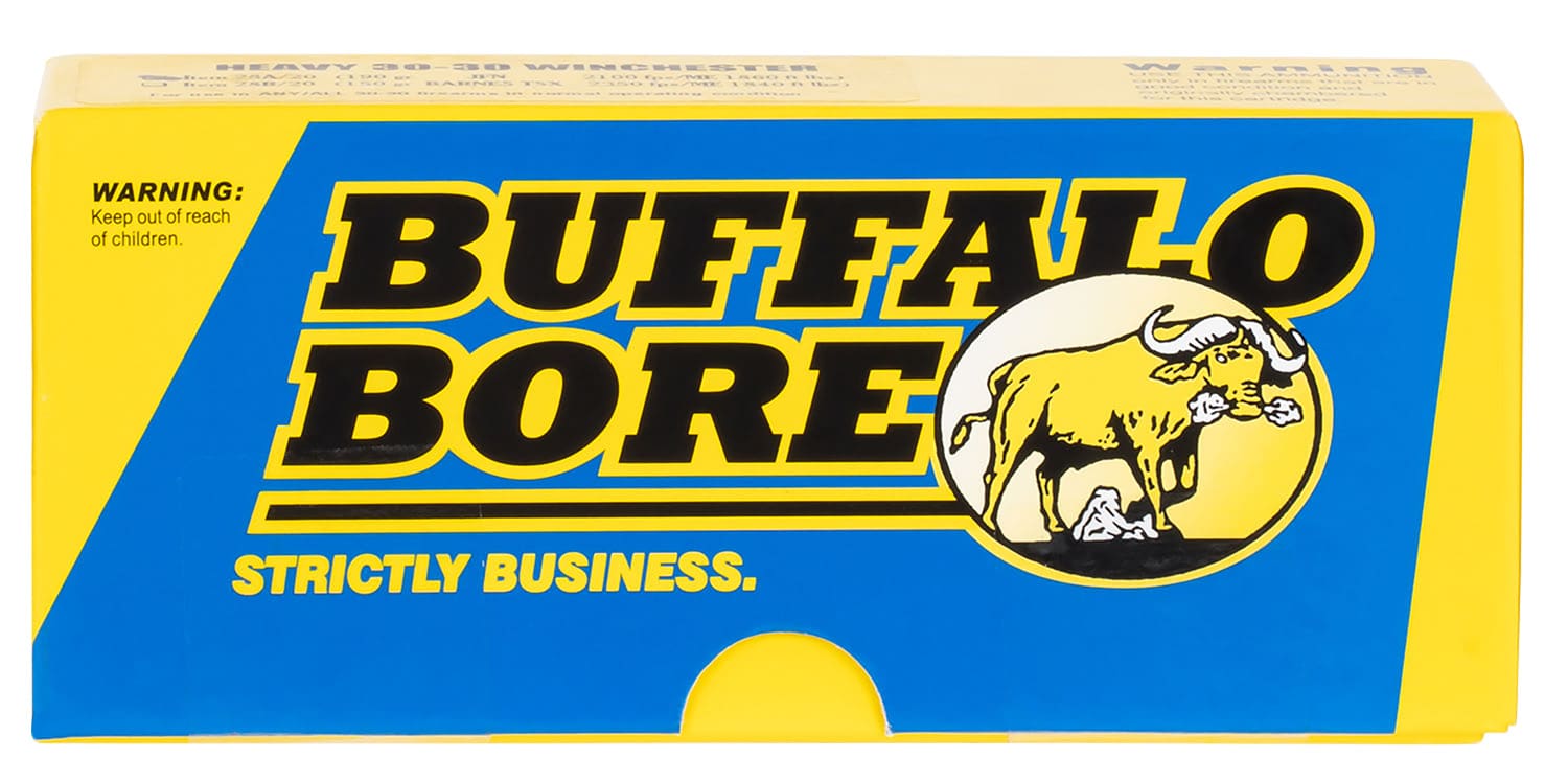 Buffalo Bore Ammunition 24L20 Outdoorsman Strictly Business 9mmLuger 147gr Hard Cast Flat Nose 20 Per Box/12 Case