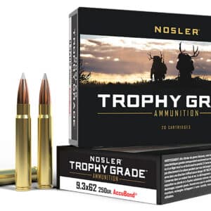 Nosler 48634 Trophy Grade 9.3mmx62Mauser 250gr Nosler AccuBond 20 Per Box/10 Case