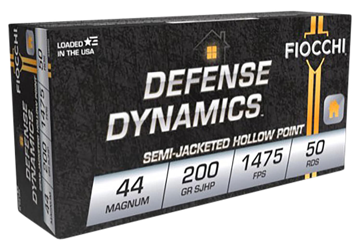 Fiocchi 44B500 Defense Dynamics 44RemMag 200gr Semi Jacketed Hollow Point 50 Per Box/10 Case