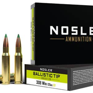 Nosler 40061 Ballistic Tip  308Win 125gr Spitzer Ballistic Tip 20 Per Box/10 Case