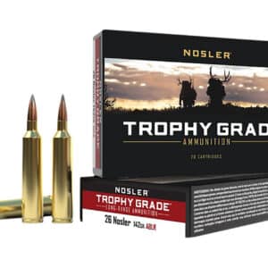 Nosler 60122 Trophy Grade Long-Range 26Nosler 142gr Nosler Spitzer AccuBond Long Range 20 Per Box/10 Case