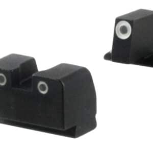 AmeriGlo SG181 Optic Compatible Sight for Sig Sauer Tall Suppressor Green Tritium White Outline Front Sight-Green Tritium White Outline Rear Sight