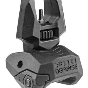 FAB Defense FXFBS Front Back-Up Sight for AR-15/ M16/ M4 Low Folded Profile Spring-Locked Deployment Black Polymer & Metal