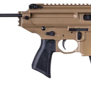 Sig Sauer PMPX3BCH MPX Copperhead 9mm Luger Caliber with 3.50" Barrel, 20+1 Capacity, Coyote Elite Cerakote Metal Finish, Folding Pivoting Contour Brace Stock & Black Polymer Grip Ambidextrous Hand