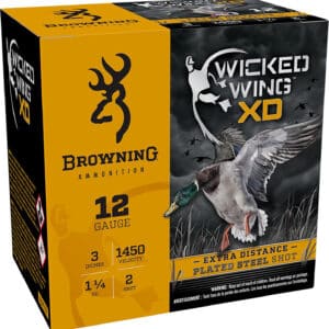 Browning Ammo B193411232 Wicked Wing XD  12Gauge 3" 1 1/4oz 2Shot 25 Per Box/10 Case