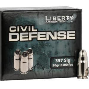 Liberty Ammunition LACD357SIG053 Civil Defense  357Sig 50gr Lead Free Fragmenting Hollow Point 20 Per Box/50 Case