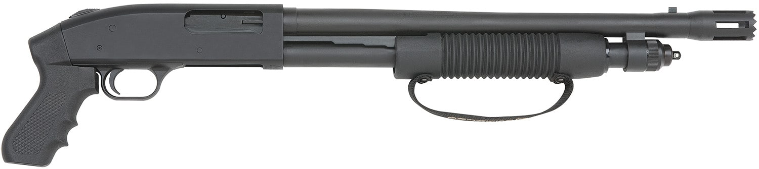 Mossberg 50697 590 Cruiser 12 Gauge Pump 3" 6+1 18.50" Matte Blued Stand-Off Breacher Barrel, Matte Blued Stainless Steel Receiver, Black Pistol Grip
