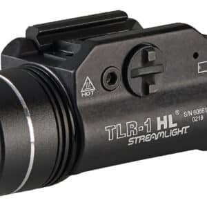 Streamlight 69889 TLR-1 HL Black Anodized Aluminum, 1,000 Lumens White LED Bulb, 283 Meters Beam, Picatinny Rail/Rail Clamp Mount