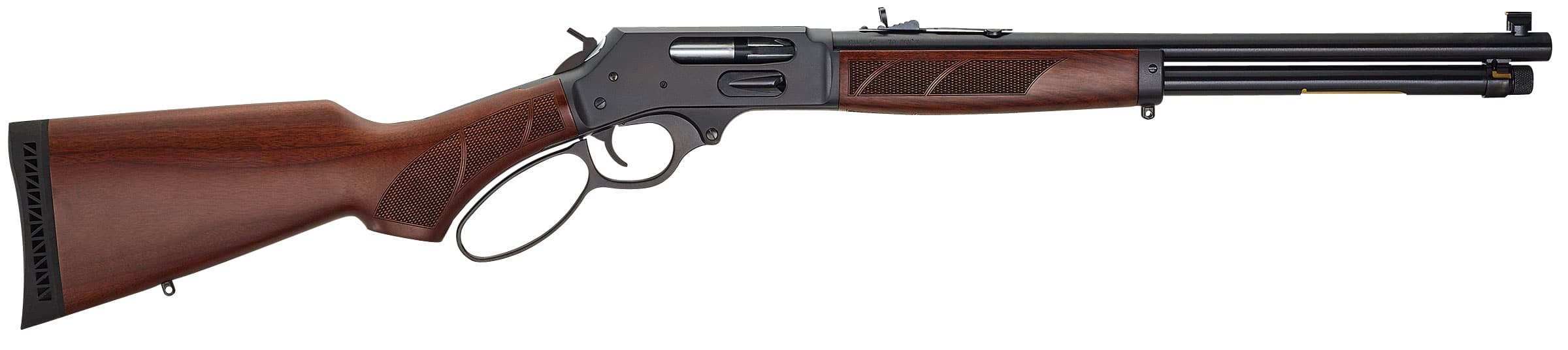 Henry H010G Side Gate Full Size 45-70 Gov 4+1 18.43" Blued Steel Barrel, Blued Steel Receiver, American Walnut Stock Right Hand