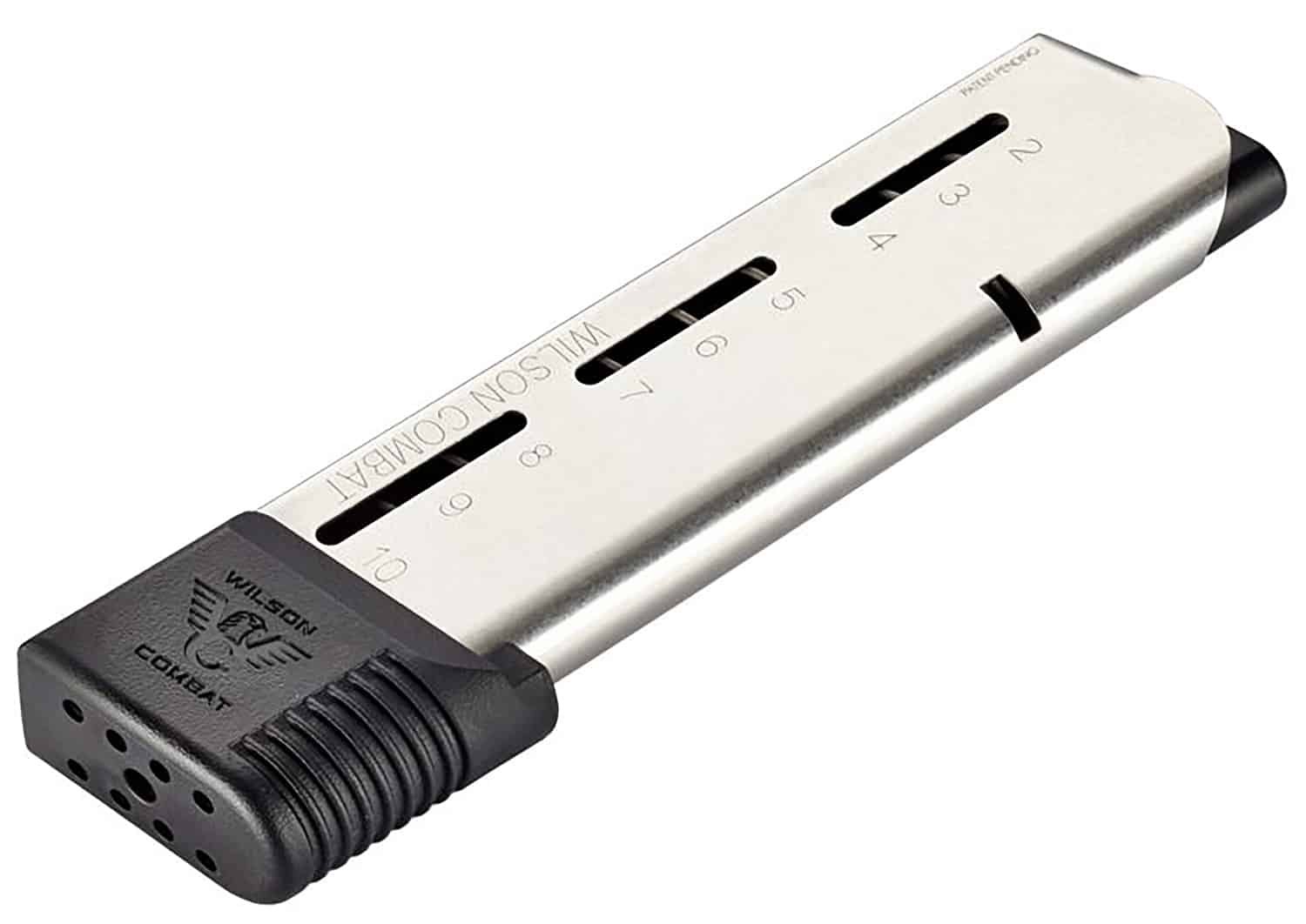 Wilson Combat 50045FS10 1911 10rd Extended Floorplate 45 ACP Fits Wilson Combat 1911 Elite Tactical Stainless Steel