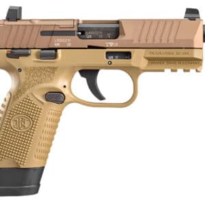 FN 66101009 502 Tactical 22 LR 10+1 4.60" Black Steel Threaded Barrel, Flat Dark Earth Optic Ready/Serrated Slide & Polymer Frame w/Picatinny Rail, FDE Textured Polymer Grip, Ambidextrous