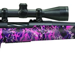 Mossberg 28142 Patriot Super Bantam 243 Win Caliber with 5+1 Capacity, 20" Fluted Barrel, Matte Blued Metal Finish & Muddy Girl Wild Synthetic Stock Right Hand (Youth) Includes 3-9x40mm Scope