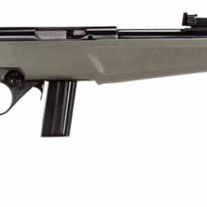 Rossi  RB22  Compact 22 LR 10+1, 16" Matte Black Button Rifled Free Floating Steel Barrel, Matte Black Stainless Steel Receiver, OD Green Monte Carlo Stock, Right Hand