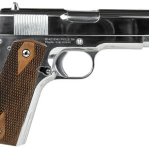 SDS Imports 10100112 1911A1 Desperado 38 Super/9mm Luger 9+1 4.25" Hard Chrome Plated Barrel, High Polished Chomium Coated Serrated Steel Slide & Frame w/Beavertail, Checkered Wood Grips