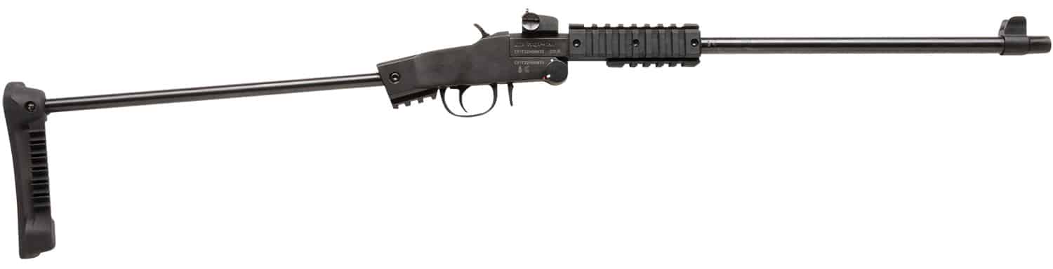 Chiappa Firearms 500265 Little Badger Xtreme Full Size 22 LR 1 Shot, 16.50" Black Steel Threaded Barrel, Black Quad Picatinny Receiver, Black Folding Steel Rod Stock, Right Hand