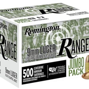 Remington Ammunition R27779 Range Jumbo Pack 9mmLuger 115gr Full Metal Jacket 500/Box