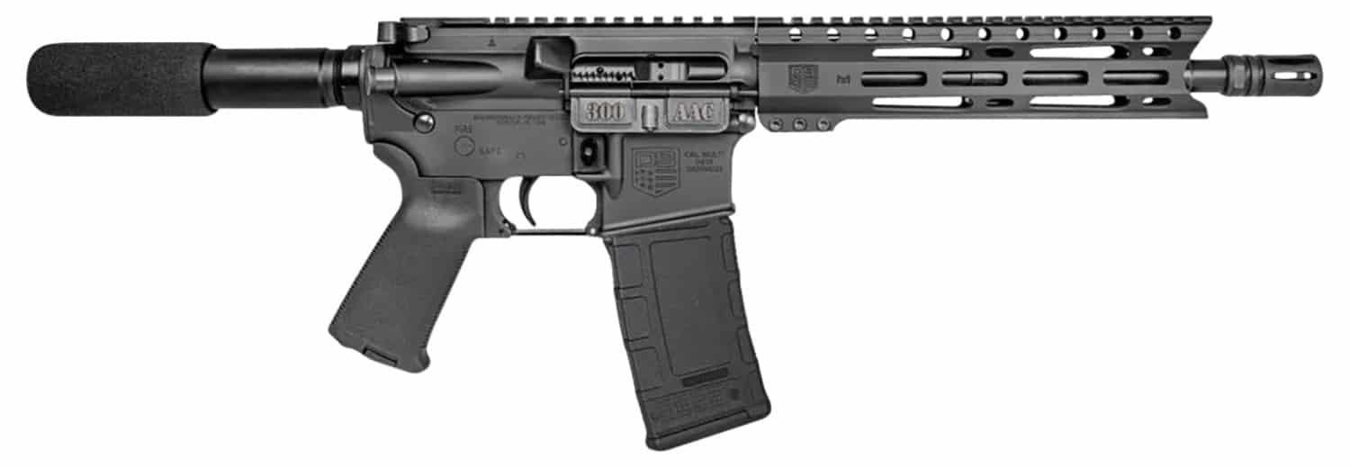 Diamondback DB1915B001 DB15 300 Blackout 28+1 10", Black, Carbon Lower, 9" M-LOK Handguard, Padded Buffer Tube, Magpul Grip