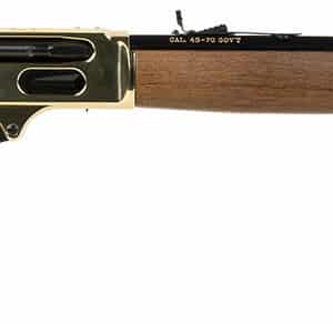 Henry H010BG Side Gate 45-70 Gov 4+1 22" Blued Octagon Barrel, Polished Brass Hardened Rec, American Walnut Stock Furniture, Large Loop Lever, Adj. Sight