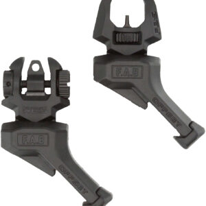 FAB Defense FXFRBSOSB Front and rear Set of Offset Flip-Up Sights Black
