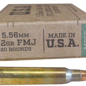 Winchester Ammo SGM855KW USA M855 5.56mm 62gr Full Metal Jacket 20 Per Box/50 Case