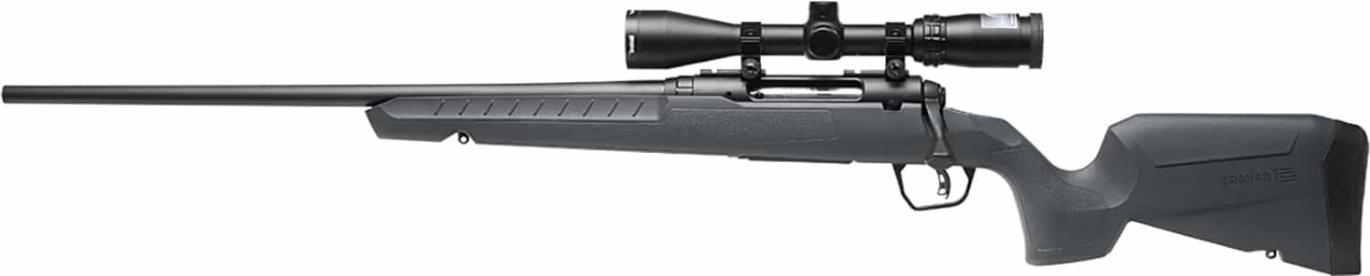 Savage Arms 32250 Axis 2 XP Combo Compact 243 Win 4+1 20" Matte Black Heavy Sporter Barrel & Drilled & Tapped Carbon Steel Receiver, Fixed Matte Gray Synthetic Stock, Left Hand, Boresighted 3-9x40mm