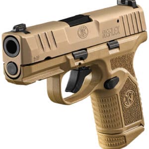 FN 66101421 Reflex  9mm Luger 10+1 3.30" Micro-Compact Frame Flat Dark Earth PVD Serrated Steel Slide w/Picatinny Rail Stippled Grip Ambidextrous