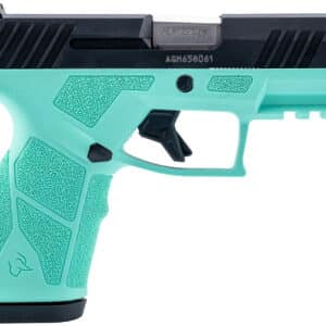 Taurus 1-GX2931C GX2 9mm Luger 13+1 3.37" Matte Stainless Steel Barrel, Matte Black Serrated Stainless Steel Slide, Cyan Polymer Frame w/Picatinny Rail, Polymer Grip