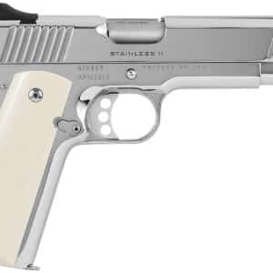 Kimber Mfg.,inc 3200397 High Polished  38 Super 9+1 5" Front Serrations Stainless Steel Slide High Polished Bonded Smooth Ivory Grip