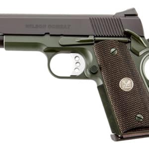 Wilson Combat WCQBCTACA CQB *CA Compliant Compact Frame 45 ACP 8+1 4" Stainless Match Grade Barrel, Carbon Steel Steel Frame w/Beavertail, Diamond Wood Grip