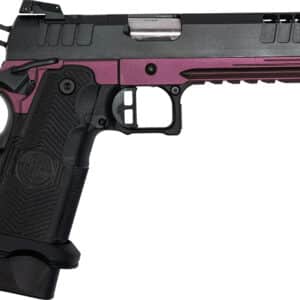 Great Lakes Firearms GL1911DS9FSSCHY 1911 DS Synergy 9mm Luger 20+1 5" Optic Cut/Serrated Cerakote Black Molded Grip Black Cherry Frame
