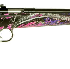 Crickett KSA2160 Youth  22 LR 1rd 16.12" Barrel & Receiver, Fixed Front/Adjustable Rear Peep Sight, Hydro Dipped Muddy Girl Synthetic Stock w/11.5" LOP, Rebounding Firing Pin Safety