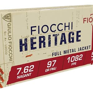 Fiocchi 762A Heritage 7.62x38mmRNagant 97gr Full Metal Jacket 50 Per Box/20 Case