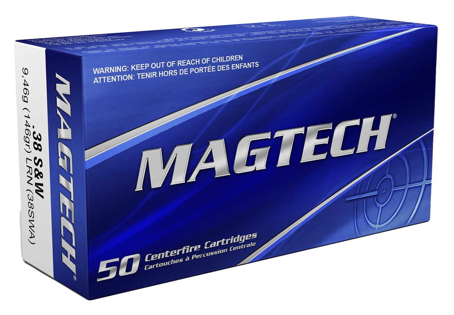 Magtech 38SWA Range/Training 38S&W 146gr Lead Round Nose 50 Per Box/20 Case