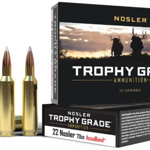Nosler 60918 Trophy Grade  22Nosler 70gr Nosler AccuBond 20 Per Box/20 Case