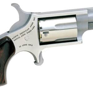 North American Arms 22LR Mini-Revolver *CA Compliant 22 LR 5 Shot 1.13" Stainless Steel Barrel, Frame & Cylinder, Rosewood Birdshead Grip Exposed Hammer