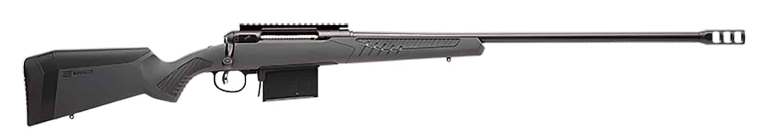 Savage Arms 57037 110 Long Range Hunter 338 Lapua Mag 5+1 26", Matte Black Metal, Gray Fixed AccuStock with AccuFit