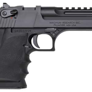 Magnum Research DE50L5IMB Desert Eagle L5 50 AE 5" with Muzzle Brake 7+1 Black Hardcoat Anodized Aluminum Frame Black Carbon Steel Slide Black Hogue Wraparound Rubber Grip
