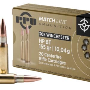 PPU PPM3081 Match 308Win 155gr Hollow Point Boat Tail 20 Per Box/10 Case