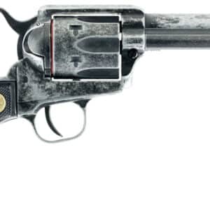 Chiappa Firearms 340089 SAA 1873  Medium Frame 22 LR 6 Shot, 4.75" Antiqued Steel Barrel, Antiqued Steel Frame, Antique Cylinder, Black Plastic Grip, Exposed Hammer