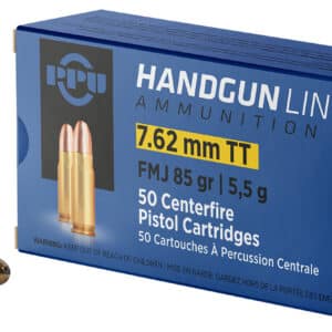 PPU PPH7TF Handgun  7.62x25mmTokarev 85gr Full Metal Jacket 50 Per Box/10 Case
