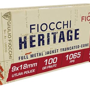 Fiocchi 9X18 Heritage 9x18mmUltra 100gr Full Metal Jacket Truncated Cone 50 Per Box/20 Case