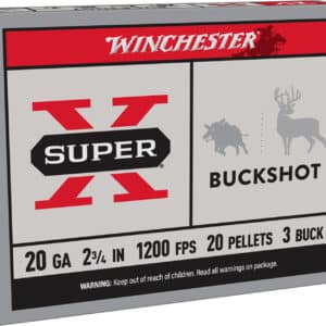 Winchester Ammo XB203 Super X  20Gauge 2.75" 20Pellets 3Buck Shot 5 Per Box/50 Case