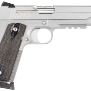 Sig Sauer 1911R45SSSCA 1911 Full Size *CA Compliant 45 ACP Caliber with 5" Barrel, 8+1 Capacity, Overall Stainless Steel Finish, Picatinny Rail/Beavertail Frame, Serrated Slide & Blackwood Grip