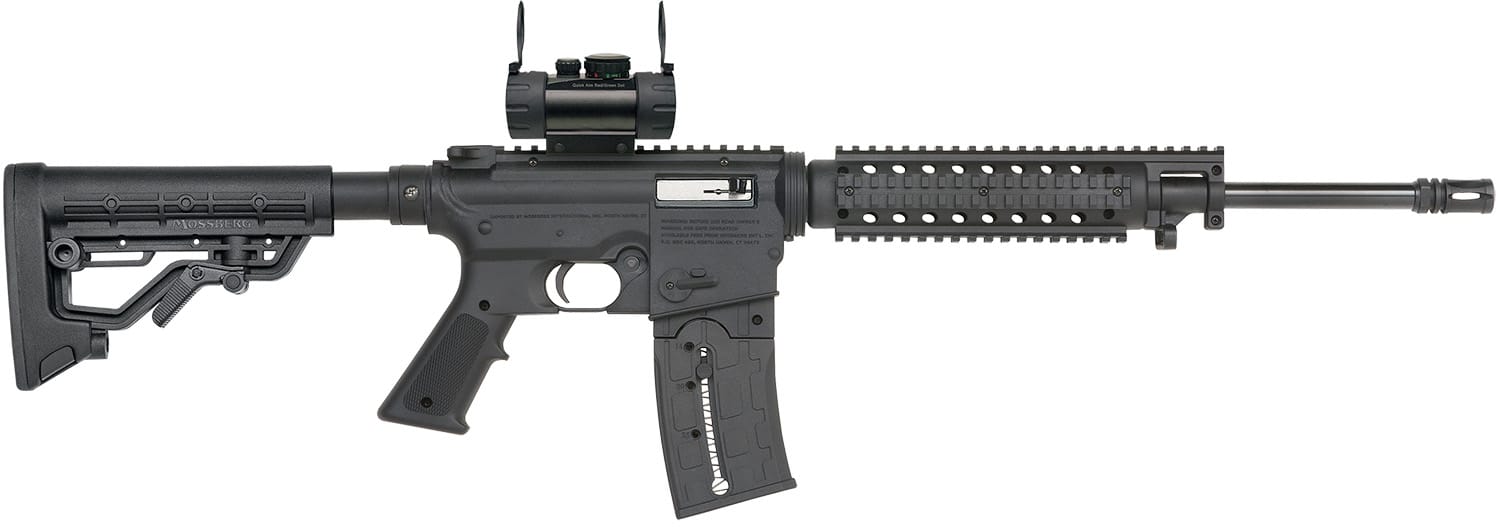 Mossberg 37234 715 Tactical Full Size 22 LR 25+1 16.25" Blued Steel Barrel, Black Picatinny Rail Receiver, Black A2 Adjustable Synthetic Stock, Black Polymer Grip, Red Dot 30mm, Right Hand
