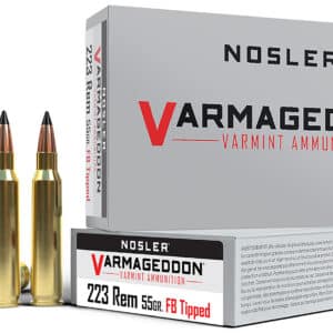 Nosler 65145 Varmageddon  223Rem 55gr Flat Base Tipped 20 Per Box/20 Case