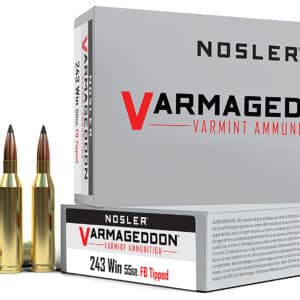 Nosler 65165 Varmageddon 243Win 55gr Flat Base Tipped 20 Per Box/10 Case