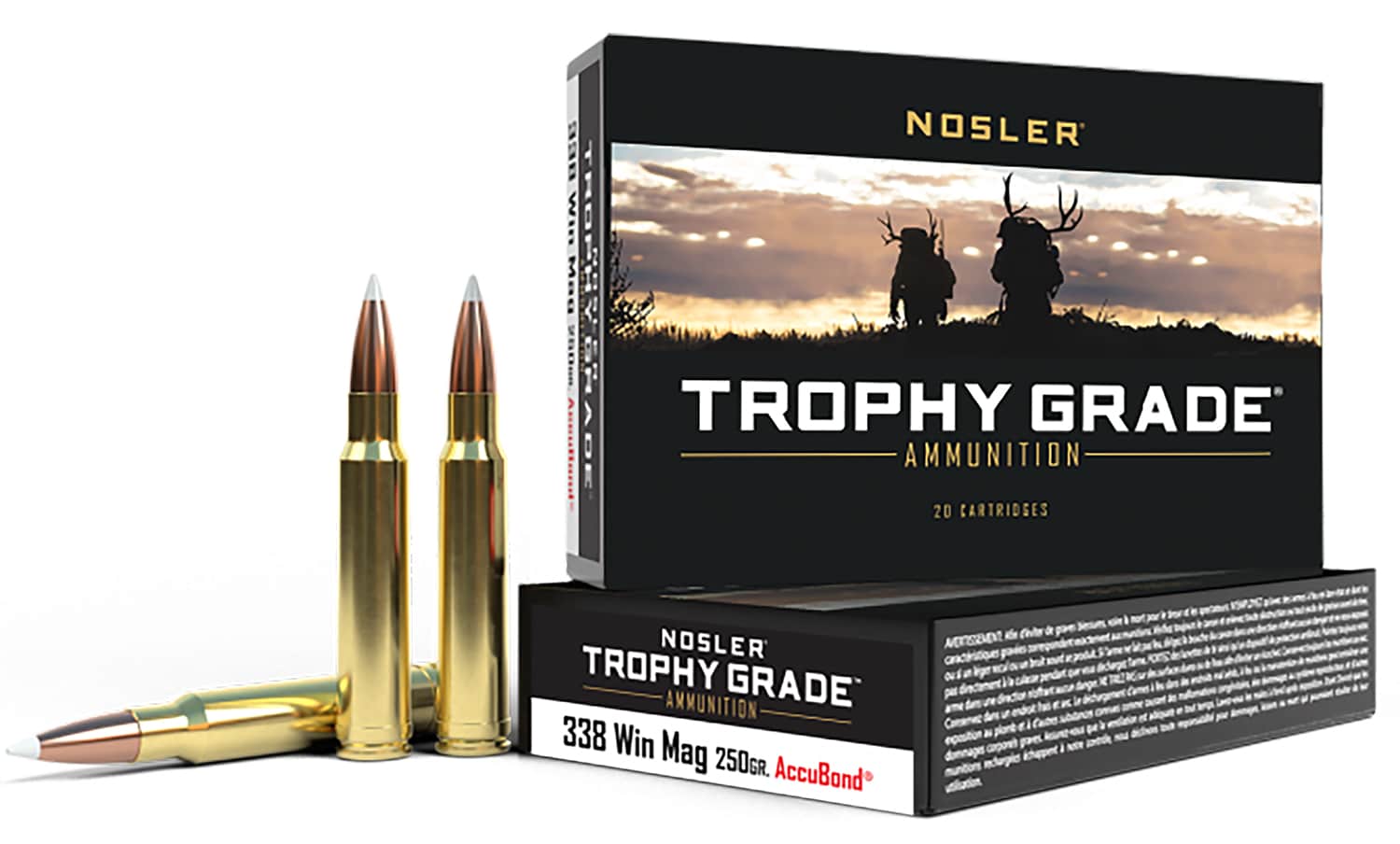 Nosler 60086 Trophy Grade 338WinMag 250gr Nosler AccuBond 20 Per Box/10 Case