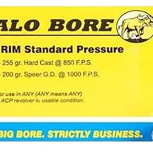 Buffalo Bore Ammunition 31A20 Standard Pressure Strictly Business 45Auto Rim 255gr Hard Cast Flat Nose 20 Per Box/12 Case