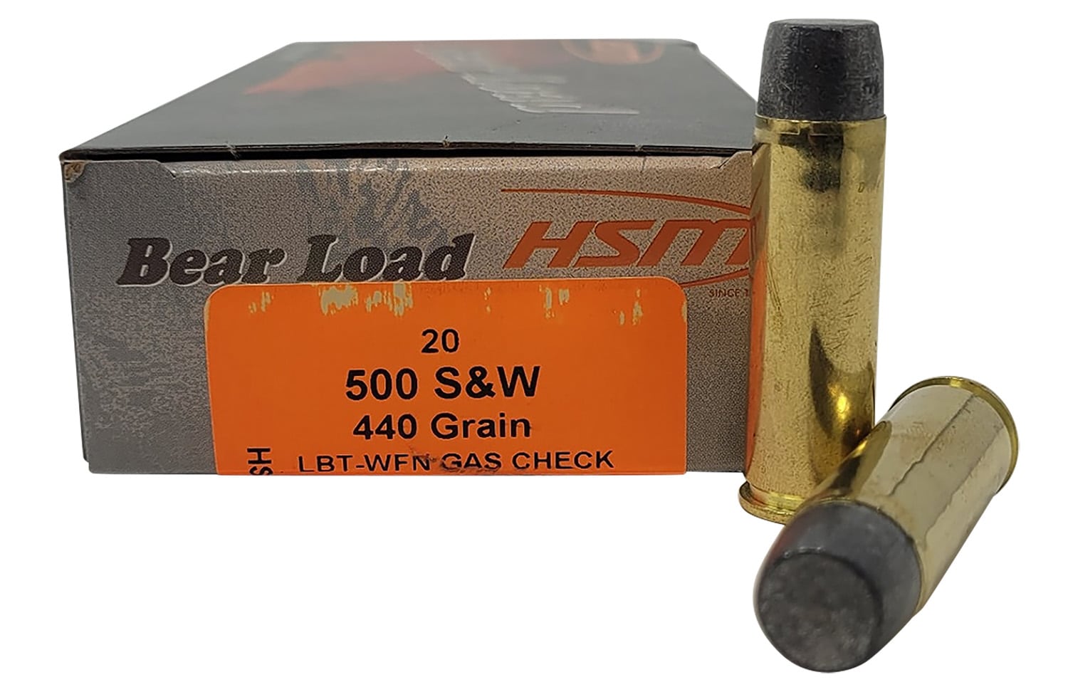 HSM 500SW6N Bear Load 500 S&W Mag 440 gr Wide Flat Nose 20 Per Box/ 25 Case